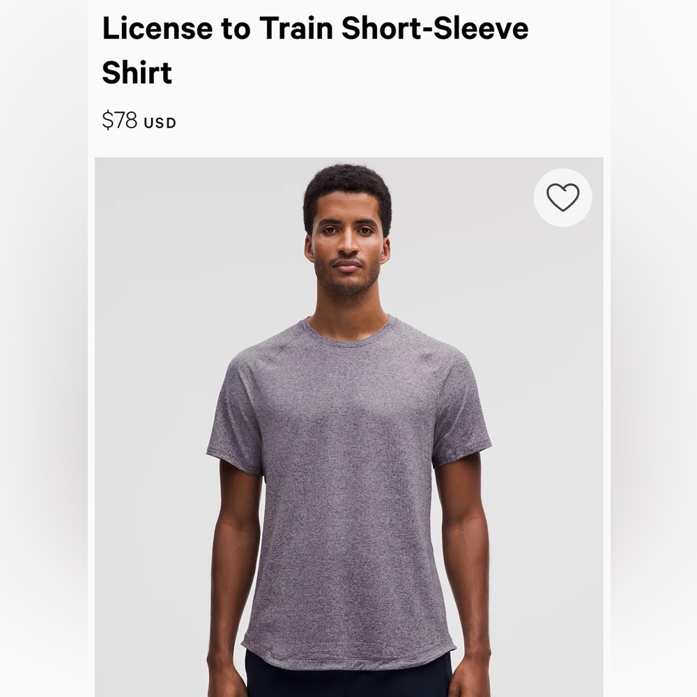 Lululemon License to Train Short Sleeve Shirt